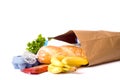 Bag of Groceries on WHite Royalty Free Stock Photo