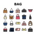 bag handbag woman purse fashion icons set vector Royalty Free Stock Photo