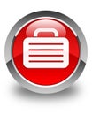 Bag icon glossy red round button Royalty Free Stock Photo