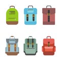 Bag icon include rucksack, backpack, school bag , flat design