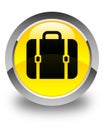 Bag icon glossy yellow round button Royalty Free Stock Photo