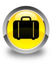 Bag icon glossy yellow round button Royalty Free Stock Photo