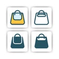 Bag icon for mobile, web, and presentation with flat color vector illustrator