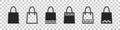 Bag icon set. Flat icons. Shopping bag signs for design. Vector illustration Royalty Free Stock Photo