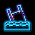 Bag Junk Flotsam In Ocean neon glow icon illustration