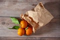 Bag of mandarines Royalty Free Stock Photo