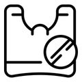 Bag microplastics pollution icon outline vector. Ground food