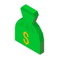 Bag of money 3D icon with dollar sign vector illustration Royalty Free Stock Photo