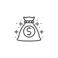 Bag, money icon. Element of modern business icon