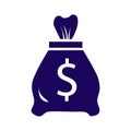 Bag with money silhouette