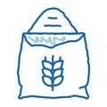 Bag Of Natural Wheat Flour doodle icon hand drawn illustration Royalty Free Stock Photo