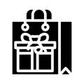 bag package gift glyph icon vector illustration