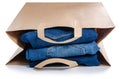 Bag package stack jeans Royalty Free Stock Photo