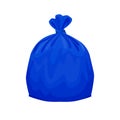Bag plastic waste blue isolated on white background, blue plastic bags for waste separation, plastic bag for garbage waste