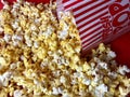 Spilled bag of popcorn Royalty Free Stock Photo