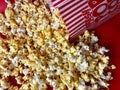 Spilled bag of popcorn Royalty Free Stock Photo