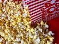 Spilled bag of popcorn Royalty Free Stock Photo