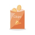 Chips plastic bag, Vector illustration Royalty Free Stock Photo