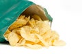 Bag of Potato Chips on White Background Royalty Free Stock Photo