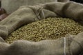 A bag of roasted barley, an ingredient for making beer