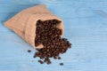 Bag of roasted coffe beans Royalty Free Stock Photo