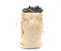Bag of seeds on white background close-up. Seeds, food, crops. Royalty Free Stock Photo