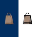 Bag, Shopping, Canada Icons. Flat and Line Filled Icon Set Vector Blue Background