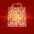 Bag For Shopping With snowflakes. EPS 8 Royalty Free Stock Photo