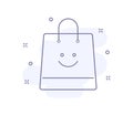 bag with smile outline vector illustration isolated