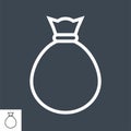 Bag Thin Line Vector Icon. Royalty Free Stock Photo