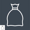 Bag Thin Line Vector Icon. Royalty Free Stock Photo