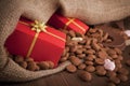 Bag with treats, for Dutch holiday Sinterklaas Royalty Free Stock Photo