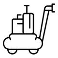 Bag trolly icon outline vector. Hotel suitcase