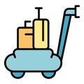 Bag trolly icon vector flat