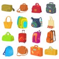 Bag types icons set, flat style Royalty Free Stock Photo