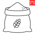 Bag of wheat line icon