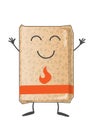 Bag of wood pellets mascot cartoon