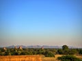 The Bagan and the mountain in the evening