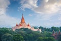 Bagan, Myanmar ancient temple Landscape with Ananda Temple Royalty Free Stock Photo