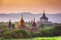 Bagan, Myanmar ancient temple ruins landscape in the archaeological zone Royalty Free Stock Photo