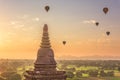 Bagan, Myanmar ancient temple ruins landscape in the archaeological zone Royalty Free Stock Photo