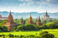 Bagan, Myanmar Ancient Temples Landscape Royalty Free Stock Photo