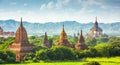 Bagan, Myanmar Ancient Temples Landscape Royalty Free Stock Photo