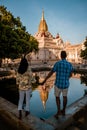 Bagan Myanmar, couple watching temple, Ananda Temple Bagan, Old temple of Ananda Pagan Myanmar