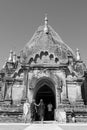 Bagan, Myanmar, December 28 2017: Buddhist novices visit a temple Royalty Free Stock Photo