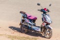 BAGAN, MYANMAR - DECEMBER 6, 2016: E-bike electric scooter in Bagan, Myanm Royalty Free Stock Photo