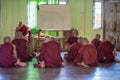Young monks learning Buddhism in Bagan, Myanmar Royalty Free Stock Photo