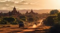 Bagan Myanmar at sunset - made with Generative AI tools