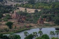 A few historical temples from the Nan Myint viewing tower in Bagan