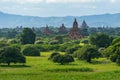 Bagan pagodas field in greeny season, Bagan ancient city, Mandalay, Myanmar